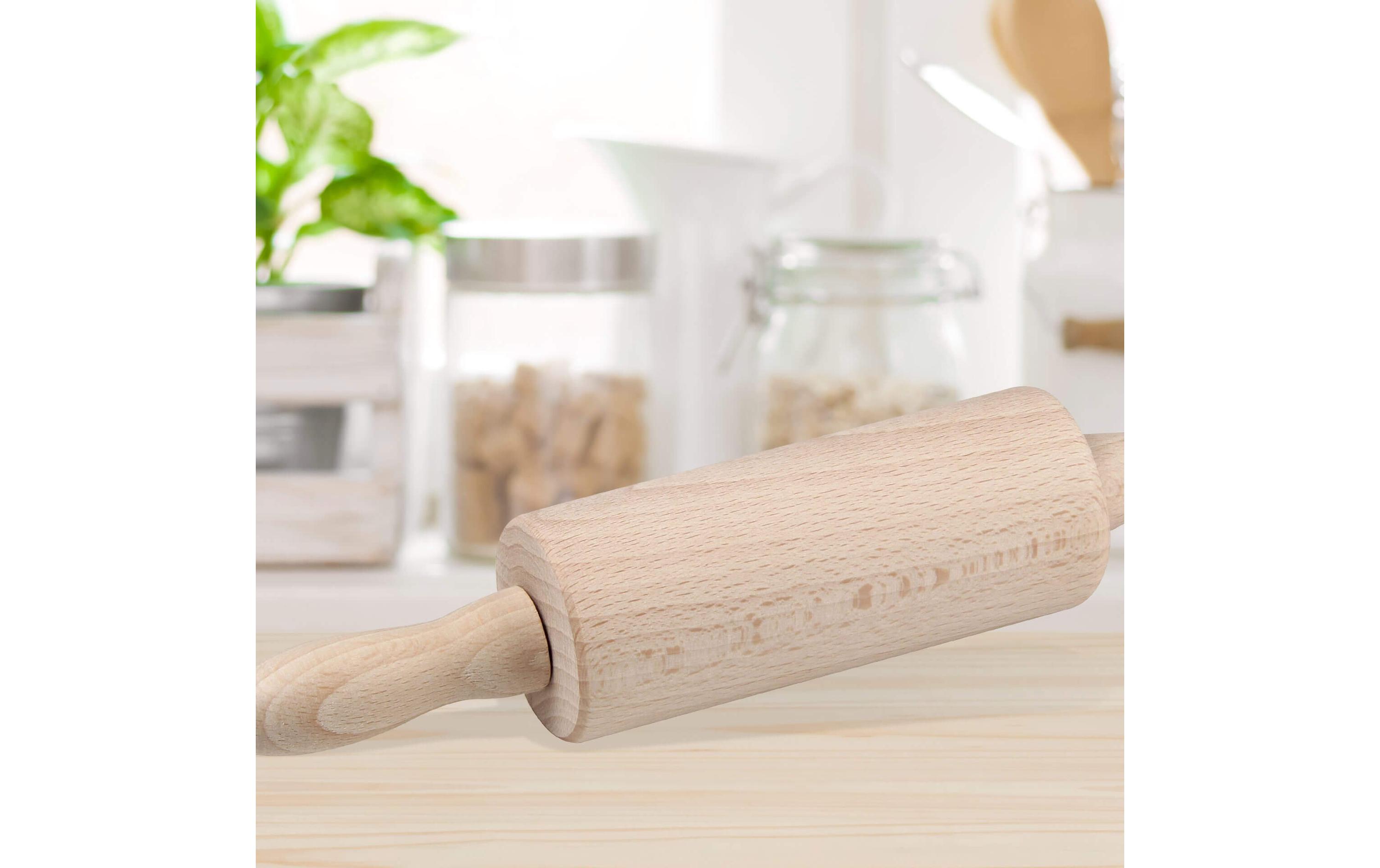 Wallholz mini, HellbraunTeigrolle aus Buchenholz