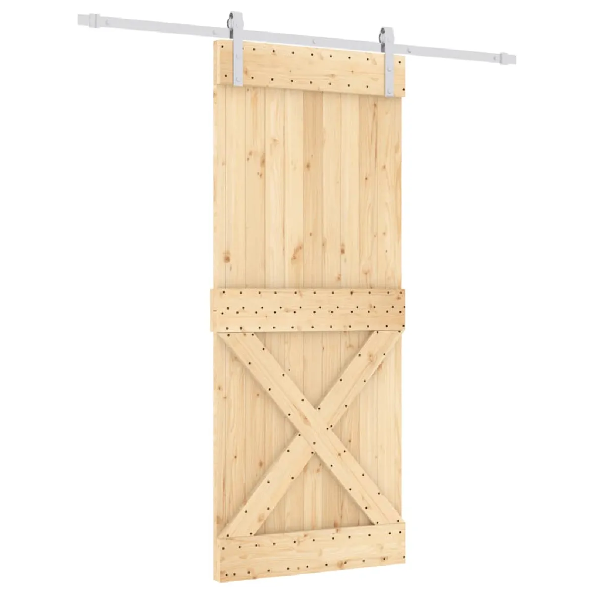 vidaXL Porte coulissante pin massif 85x210 cm