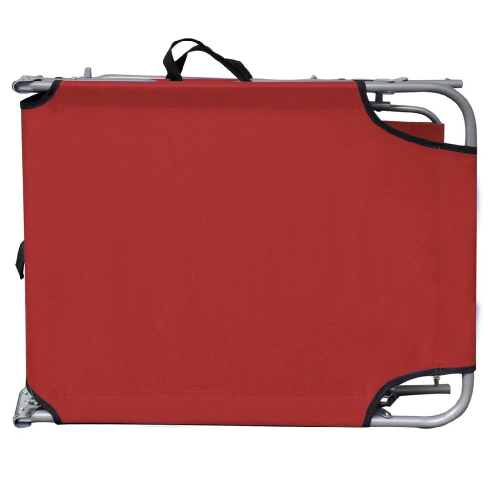 Transat chaise longue bain de soleil lit de jardin terrasse meuble d'extérieur pliable avec auvent rouge aluminium