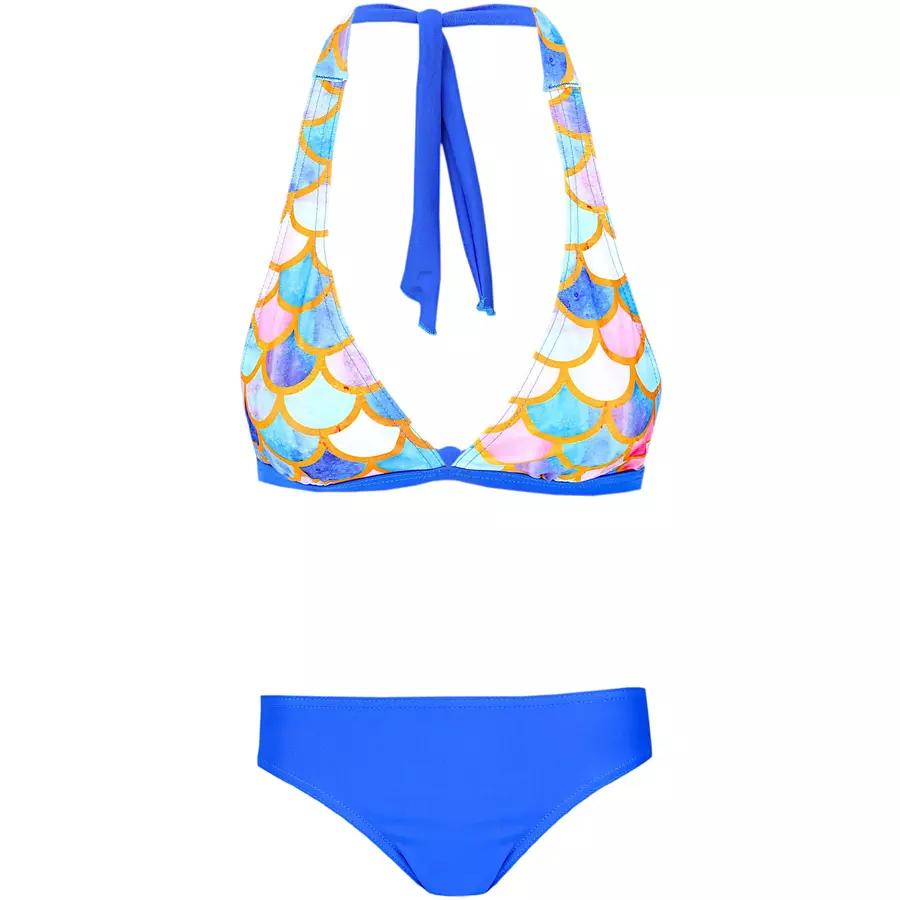 Aquarti Mädchen Bikini Set Zweiteilig Bikinislip Bustier blauorange