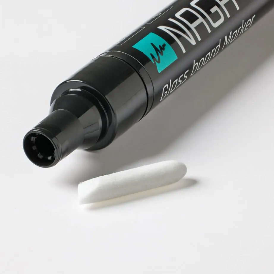 Glastavle marker grøn og gul 4,5 mm Dry Erase med vendbar spids fra rund til skrå - (2 stk.)