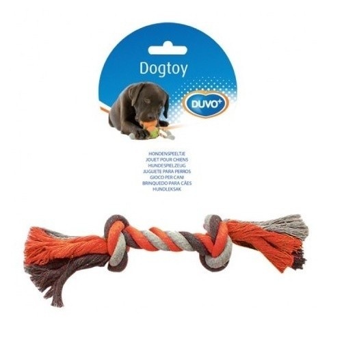 Brinquedo para cachorro em formato de osso de corda laranja