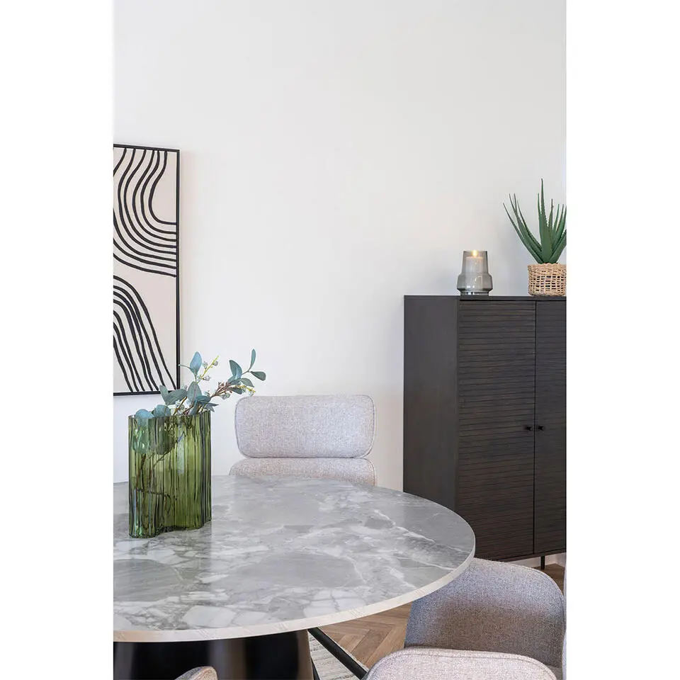 Eettafel Grijs/Zwart - Rond - 120x120x75cm - Brito