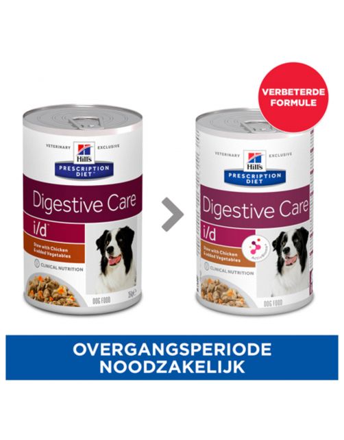 Hill's Prescription Diet I\/D Digestive Care Stoofpotje  Blik - Hondenvoer - Kip Groente 354 g