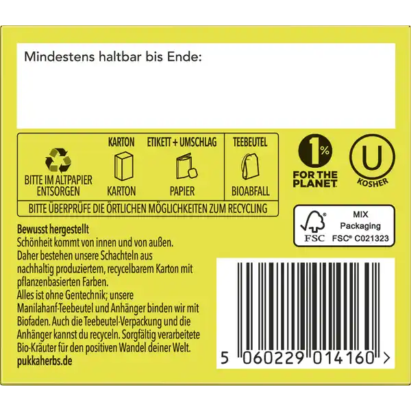 Bio-Kräutertee Kamille, Vanille & Manuka-Honig, natürlich süße Komposition mit Kamillenblüten