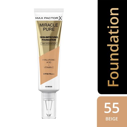Max Factor Miracle Pure Skin-Improving Foundation, 55 Beige