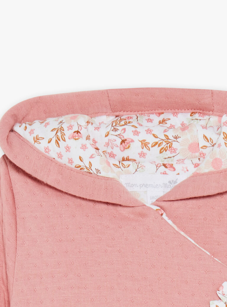 Veste à capuche en tubique rose clair