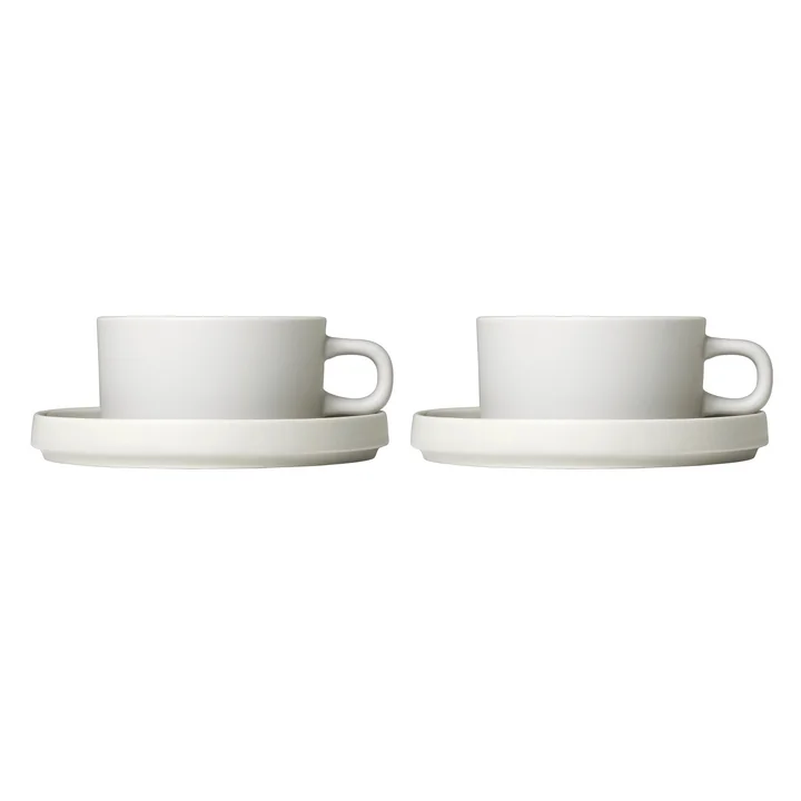 Blomus - Pilar Teetasse mit Untertasse, moonbeam (4-tlg.)
