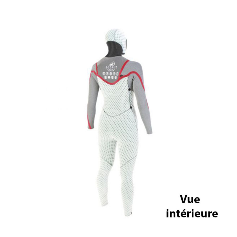COMBINAISON CAGOULE FEMME SOORUZ GURU 6/4 FRONTZIP OYSTERPRENE NOIR