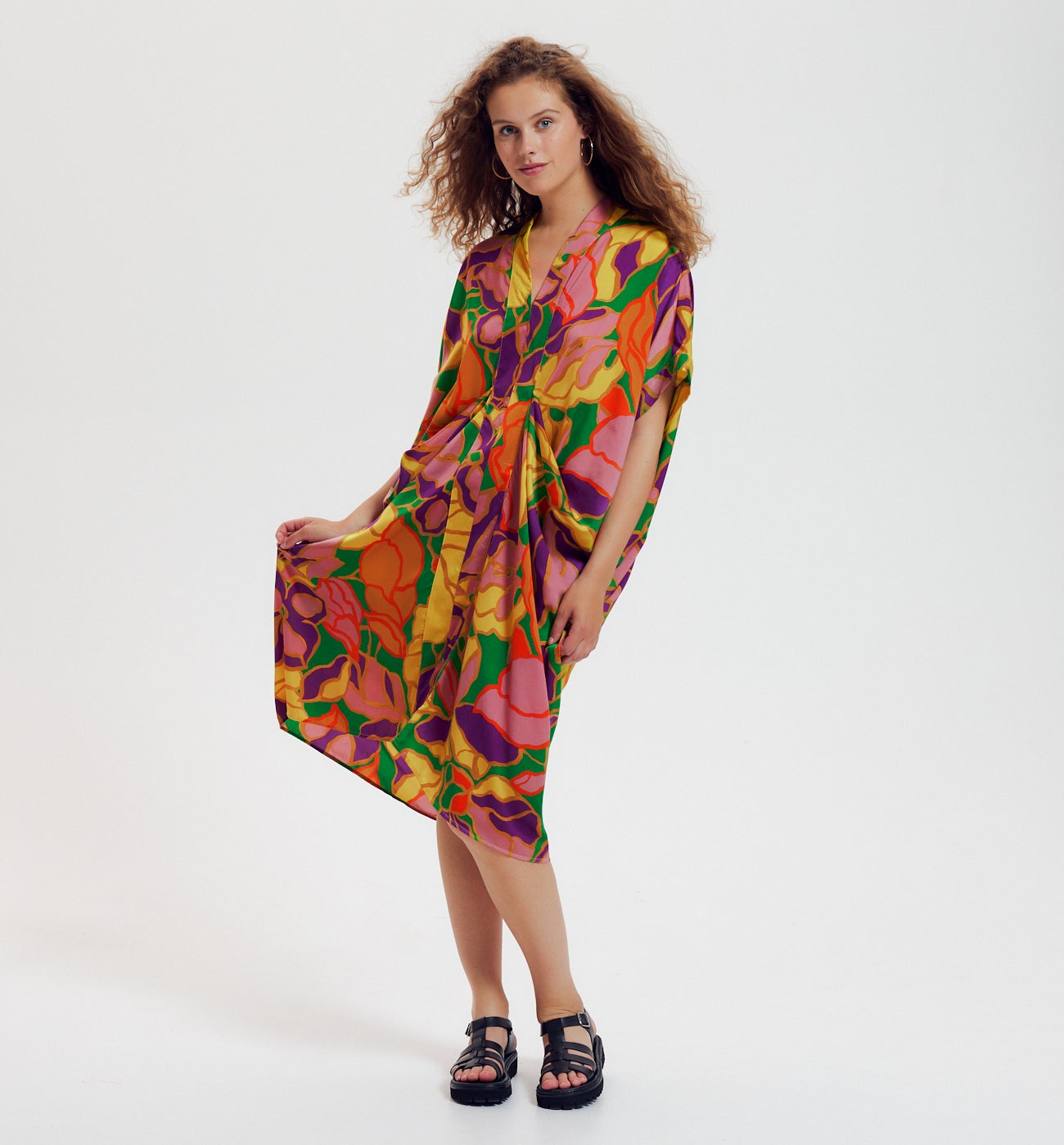 Robe caftan imprimée Femme - Imprimé multicolore