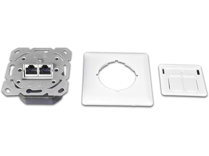 Wirewin Datendose RJ-45 Cat.6 2-fach KAT6, geschirmt, reinweiss