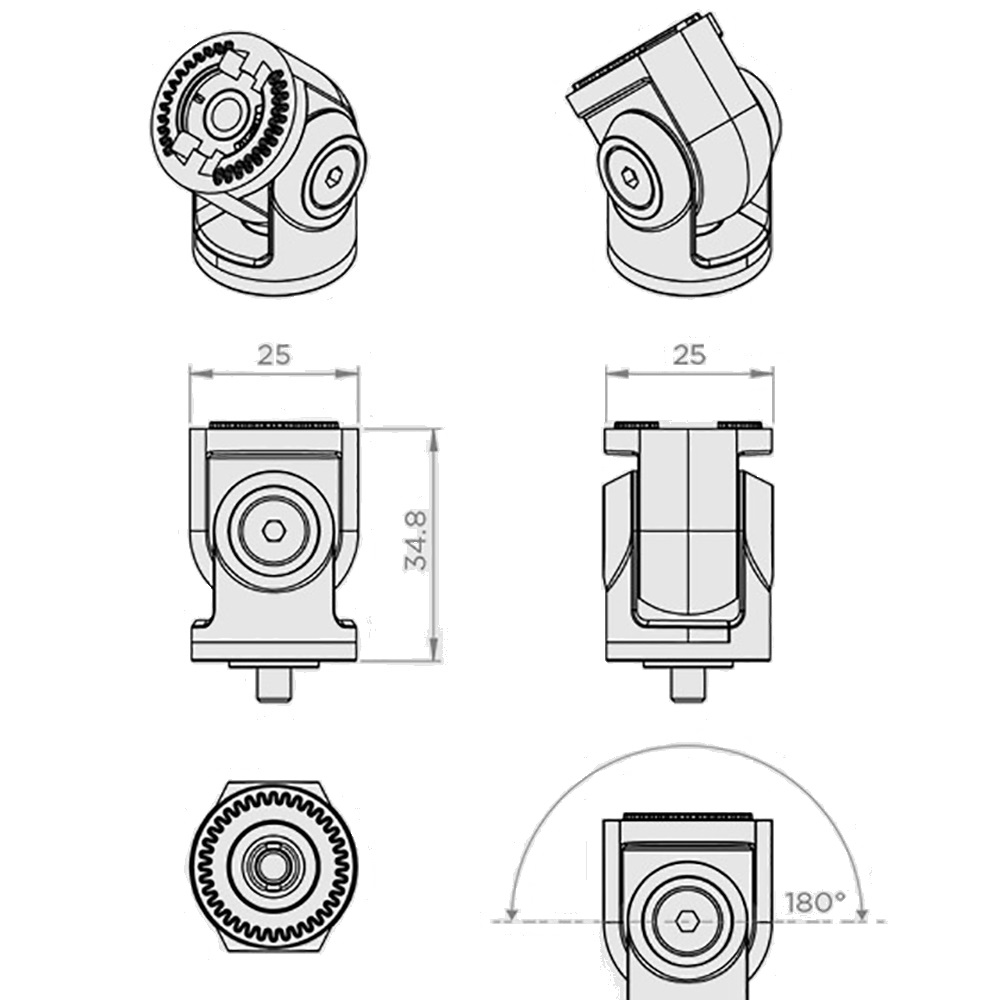 Quad Lock - Adaptateur d'articulation Knuckle Adaptator Noir