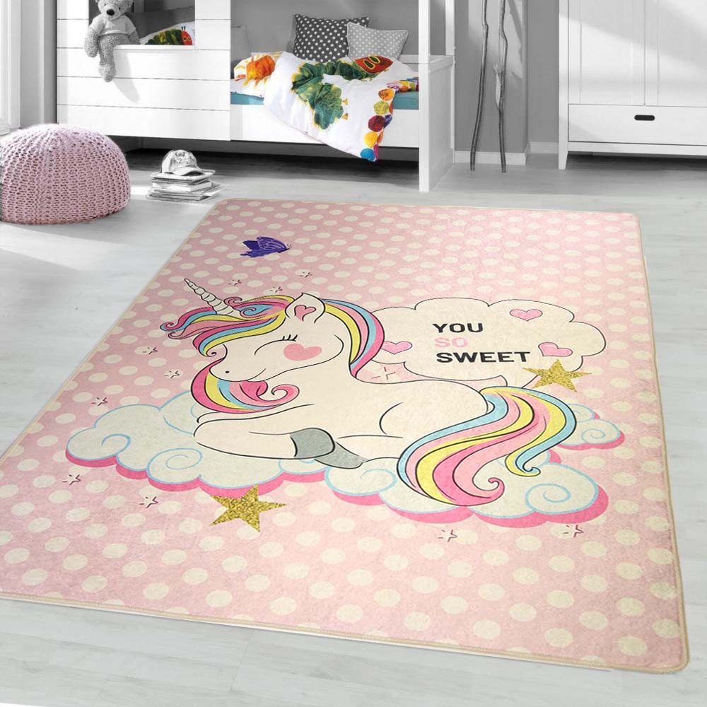 Mani Textile TPS_LIC_SWEET00 - Tapis Enfant LICORNE SWEET