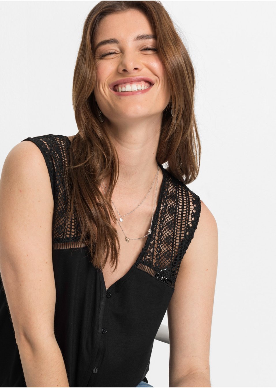Top à dentelle en viscose