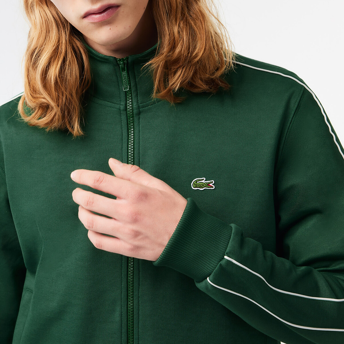 Suéter LACOSTE com zíper e gola alta