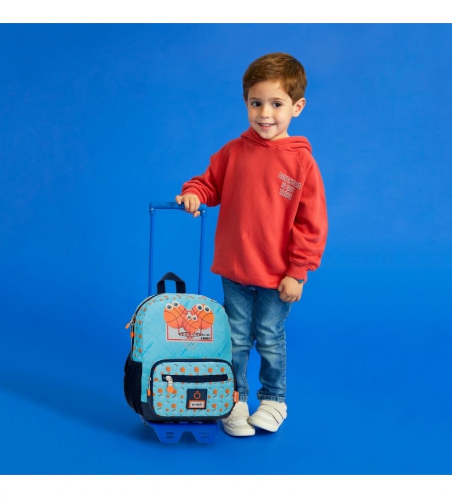 Mochila pré-escolar familiar Enso Basket com rodas, azul