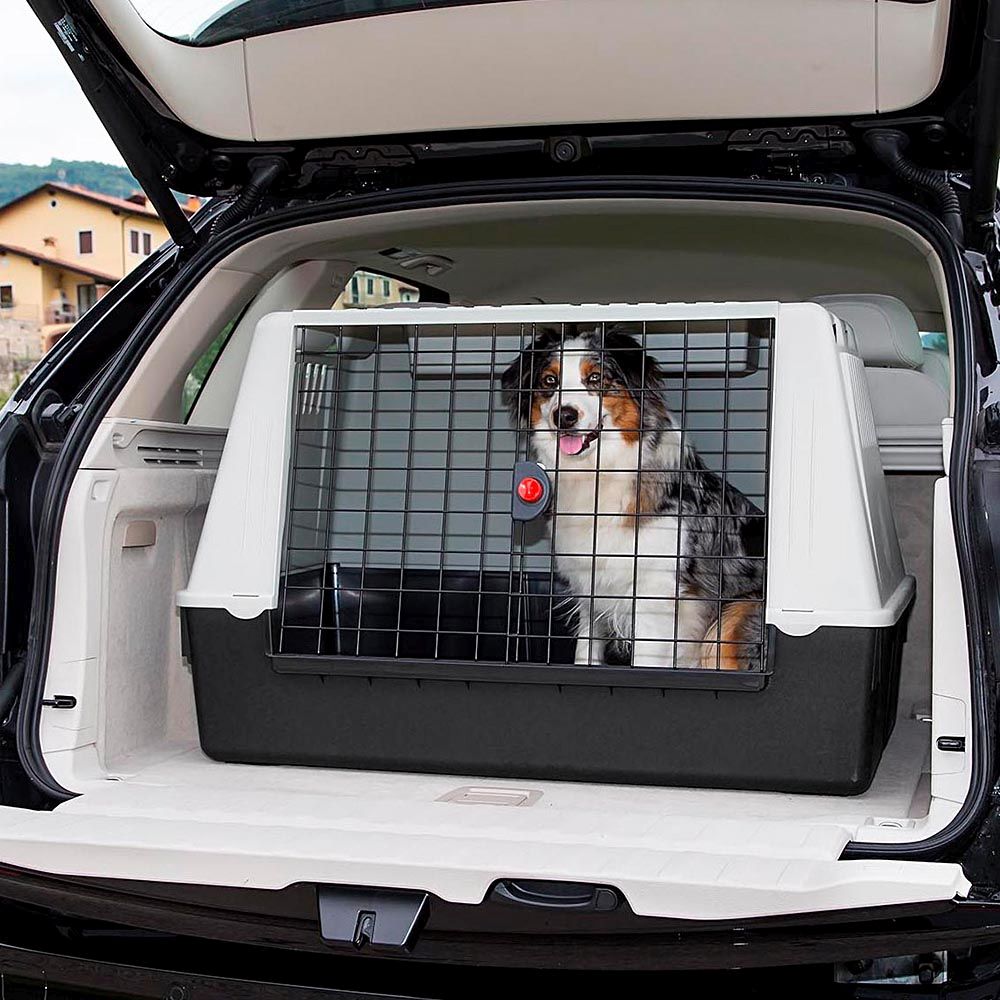 Transport chiens pour voiture atlas car 100, grilles d'aération, compartiments de rangement, tapis drainant