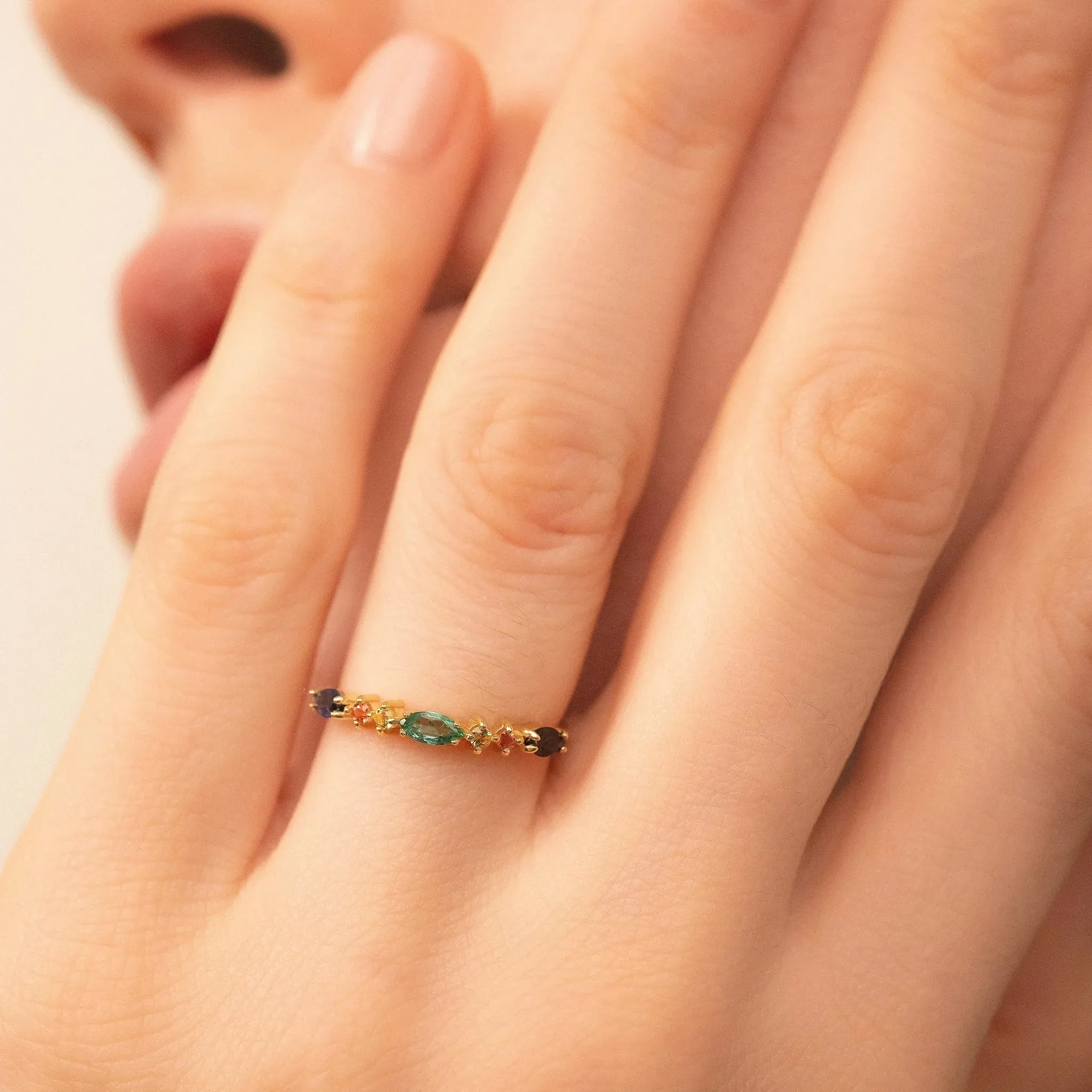 Bague Gaia 3 Verte Sophie d'Agon