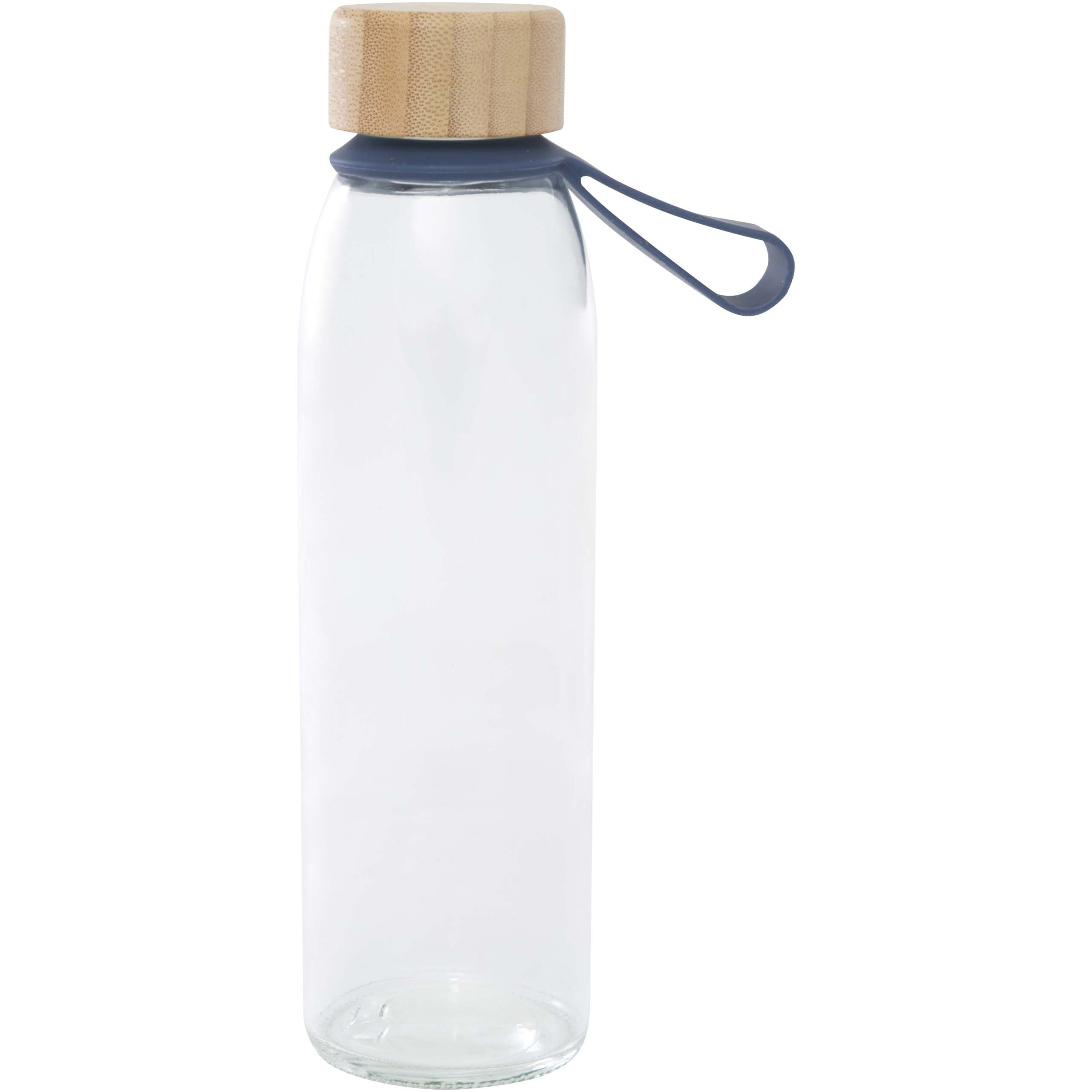 PF Concept 100853 - Bouteille d'eau en verre Porto de 500 ml avec poignée en silicone et couvercle en bambou