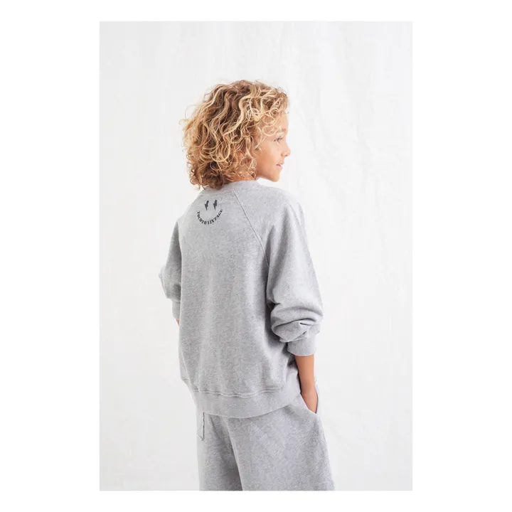 Tocoto Vintage Sweat Rock & Live Coton Bio | Gris chiné