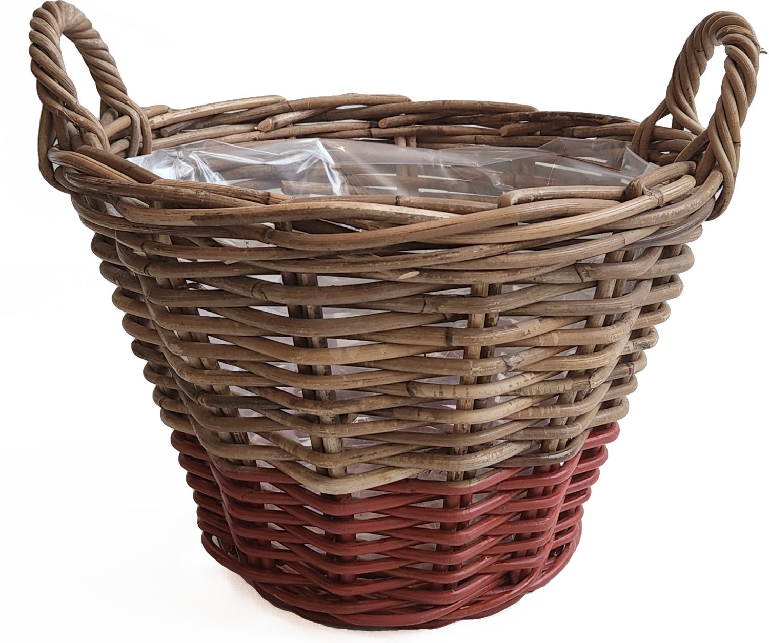 Van der Leeden plantenmand Marie naturel / rood D 35 H 25 cm