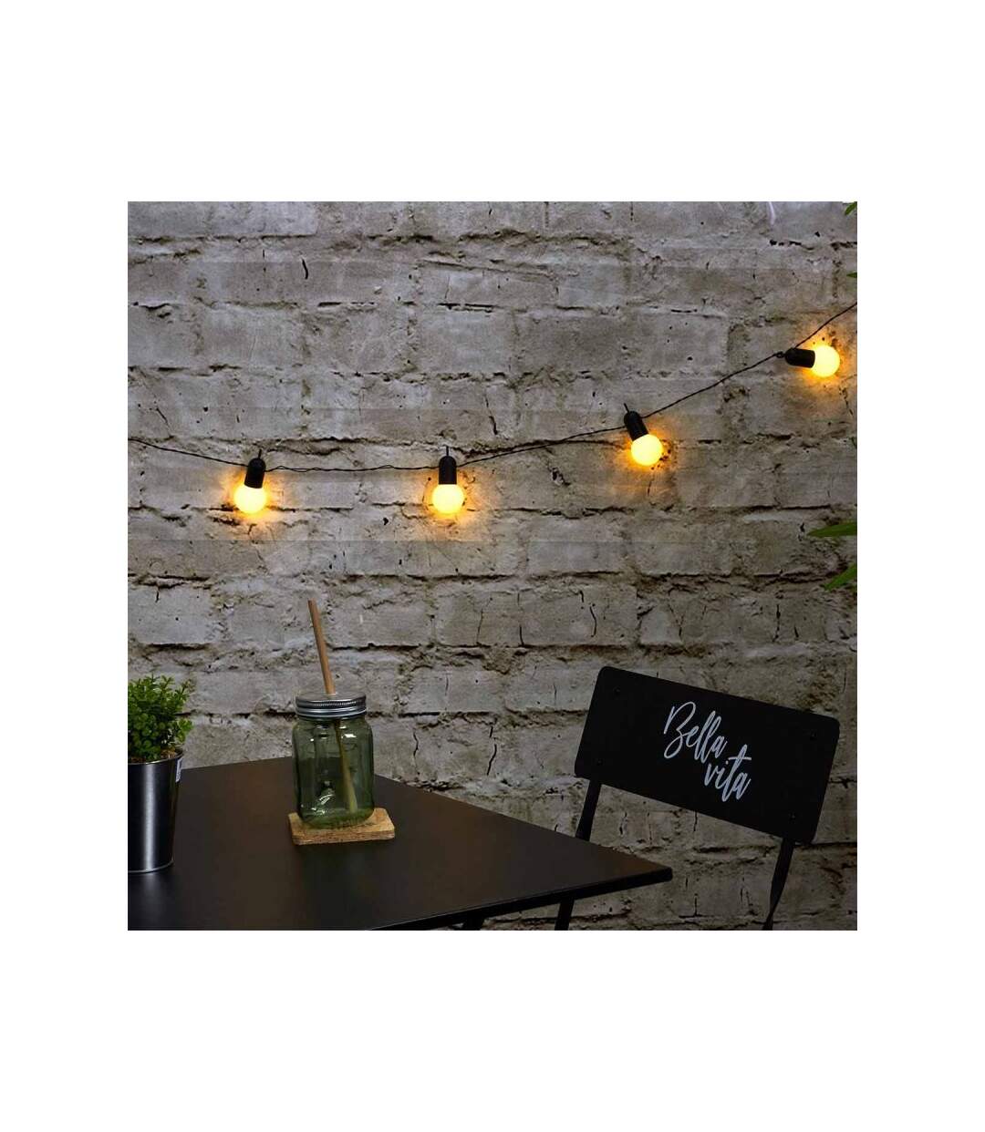 Paris Prix - Guirlande Lumineuse Extérieur ampoule 5m Noir