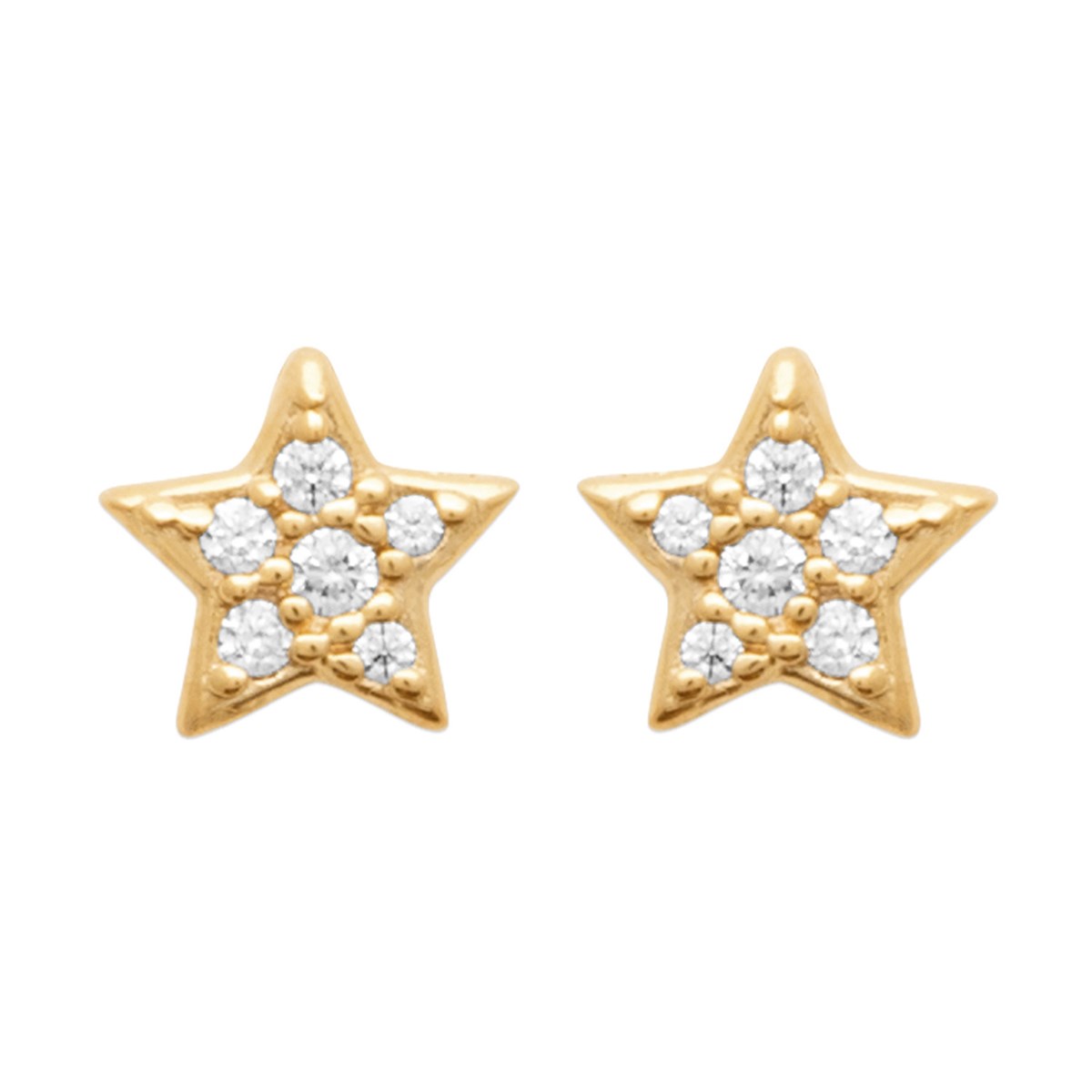 Boucles d'oreilles Brillaxis étoile plaqué or