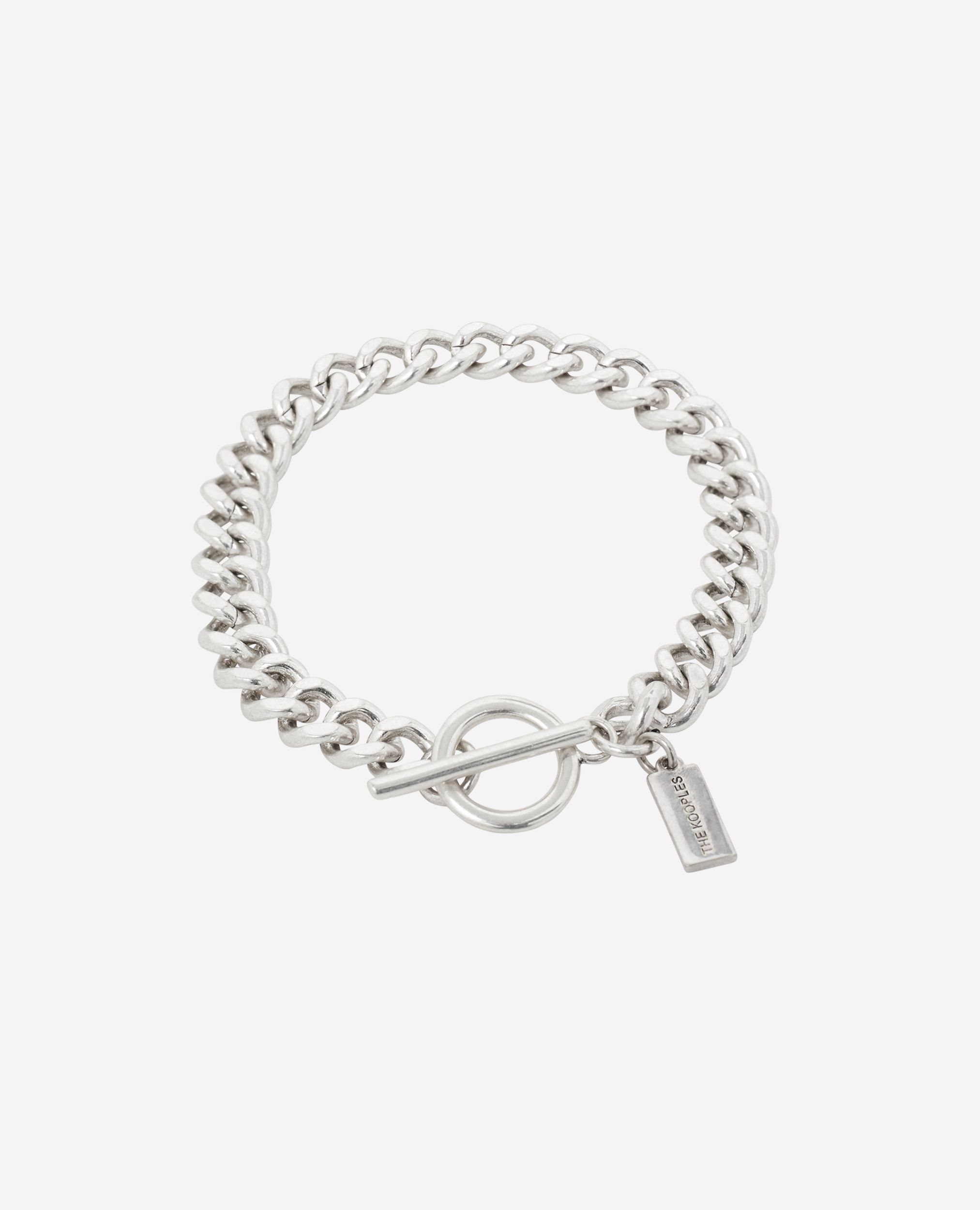 Bracelet large en chaîne argenté