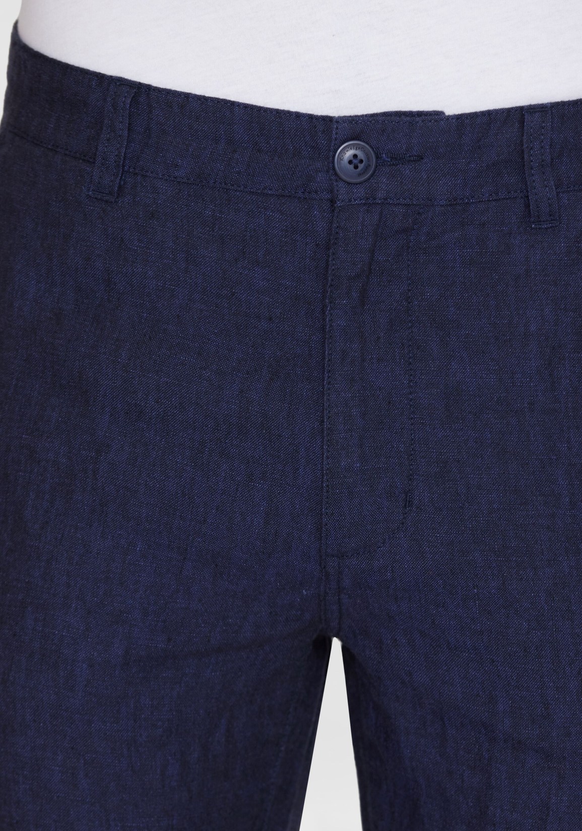 Knowledge Cotton Apparel Leinenhose Chuck Regular Linen Pants Yarndyed - Total Eclipse