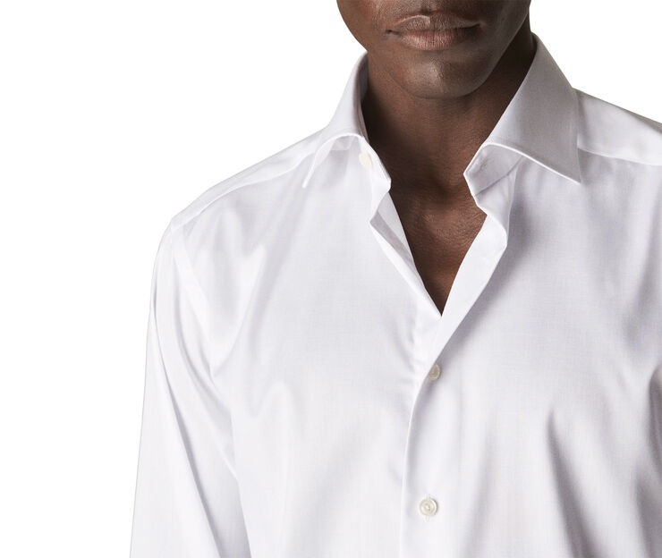 ETON Slim Fit White Signature Twill Shirt Hvid