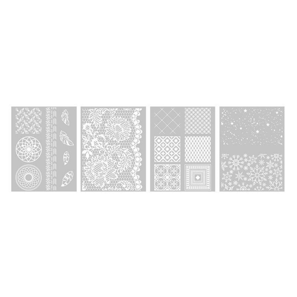 4 pochoirs pâte polymère 11,4 x 15,3 cm - déco