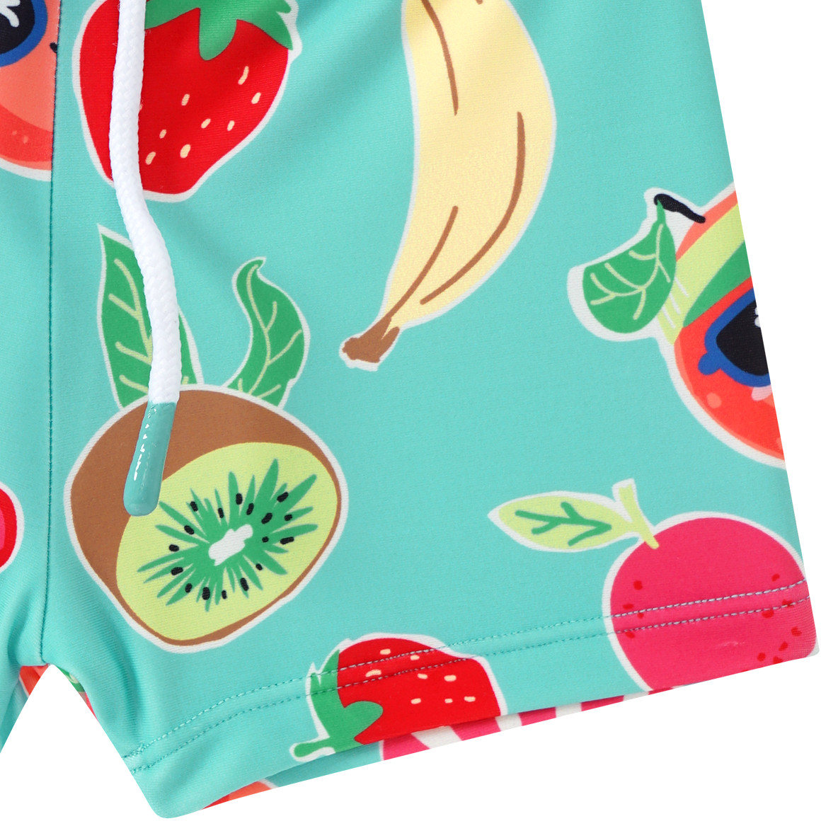 Famy Baby Badehose mit Allover-Print helltürkis