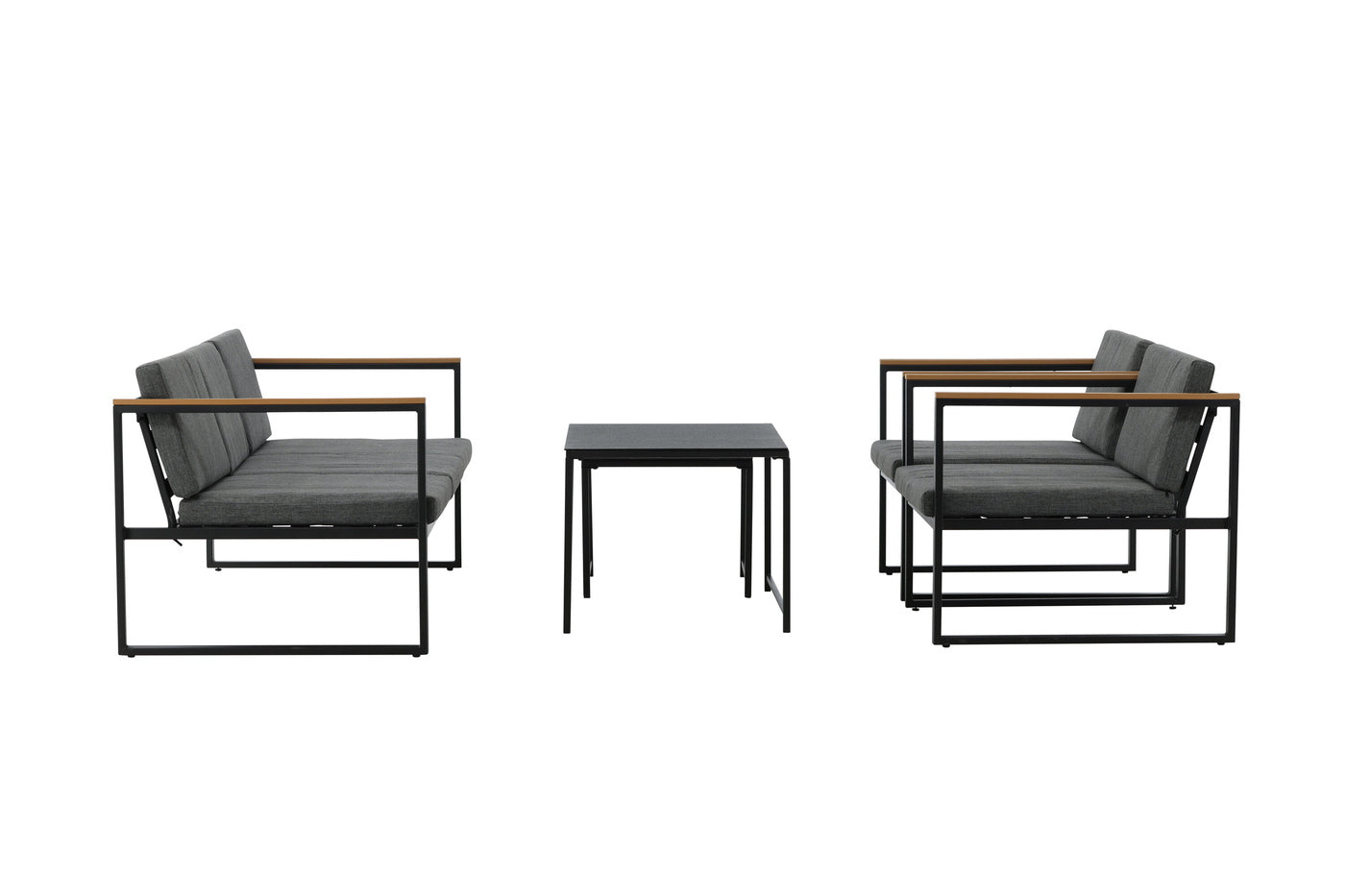 FjÃ´rd - Tuinset Grijs Metaal - 80x188x67cm - Dakar