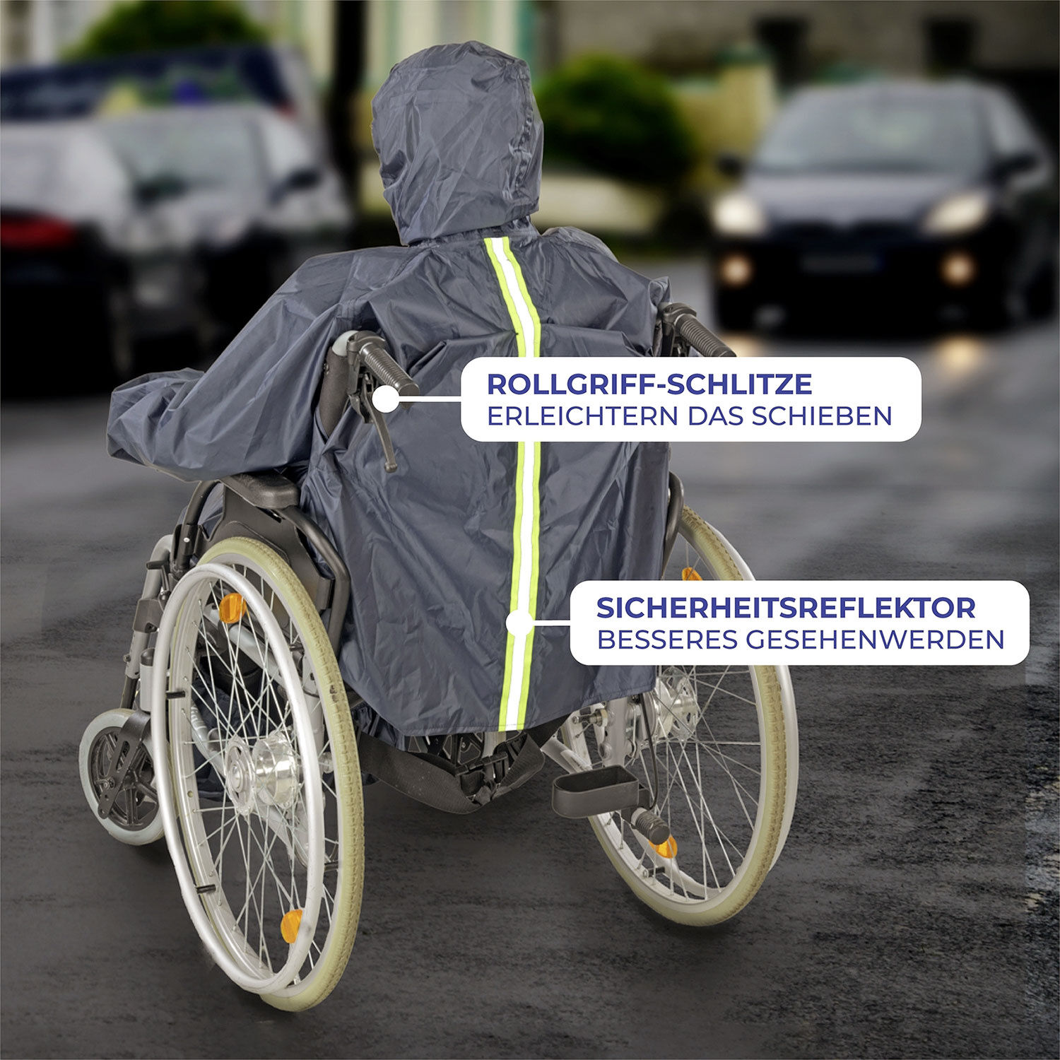 Rollstuhl-Regencape mit Ärmel