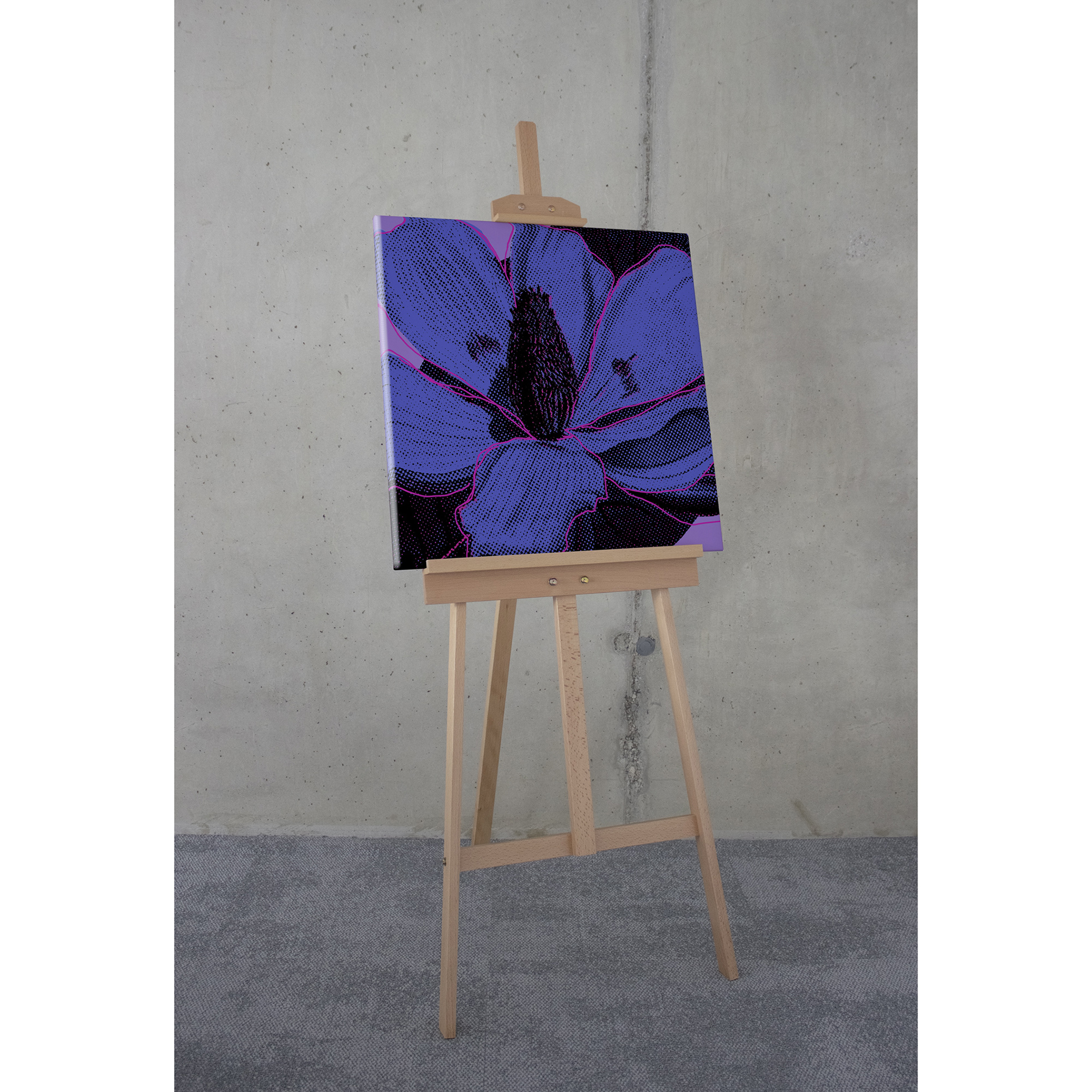 Keilrahmenbild PURPLE FUSION - lila-schwarz-rot - 60x60 cm