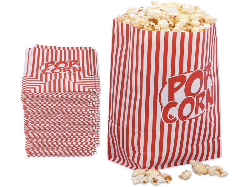 relaxdays Fingerfood-Schale 48 Stück Popcorntüten Retro