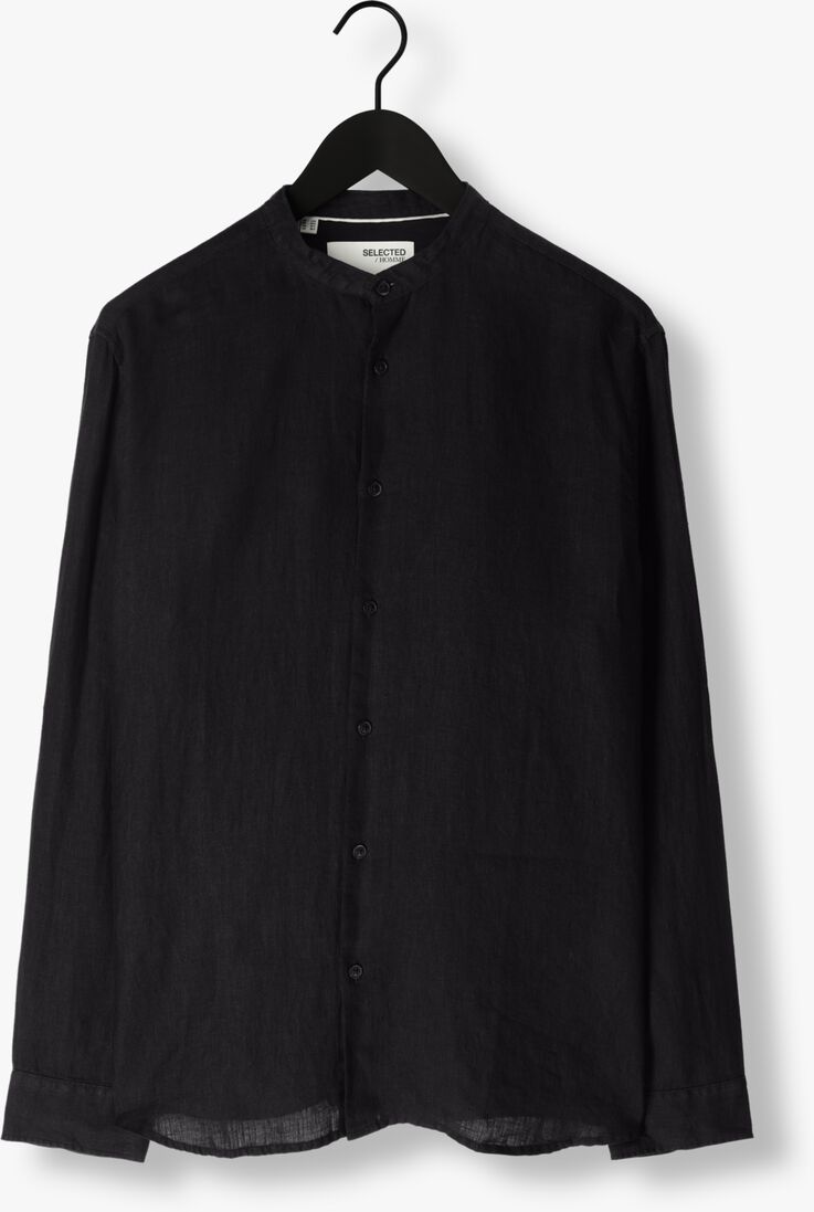 SELECTED HOMME donkerblauwe selected homme casual overhemd slhregkylian-linen shirt ls band