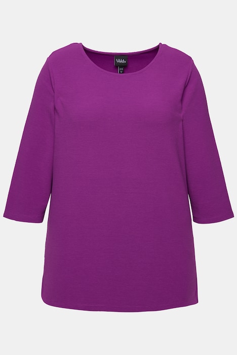 Sweatshirt, Querrippen, Rundhals, 3/4-Arm