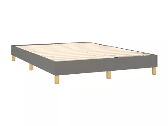Sommier tapissier et matelas et LED Gris foncé 140x190 cm Tissu