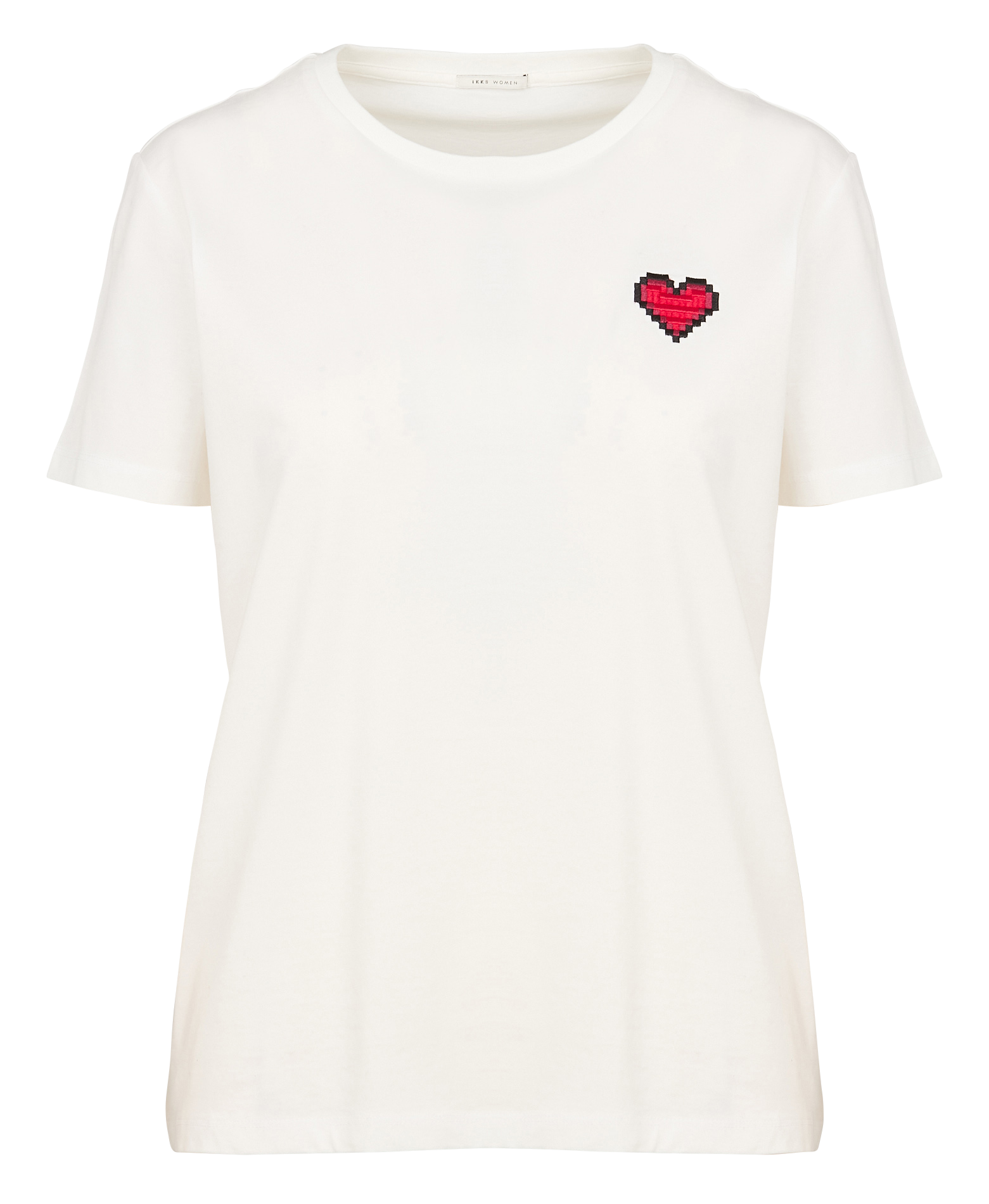 Tee-shirt droit col rond en coton | Blanc