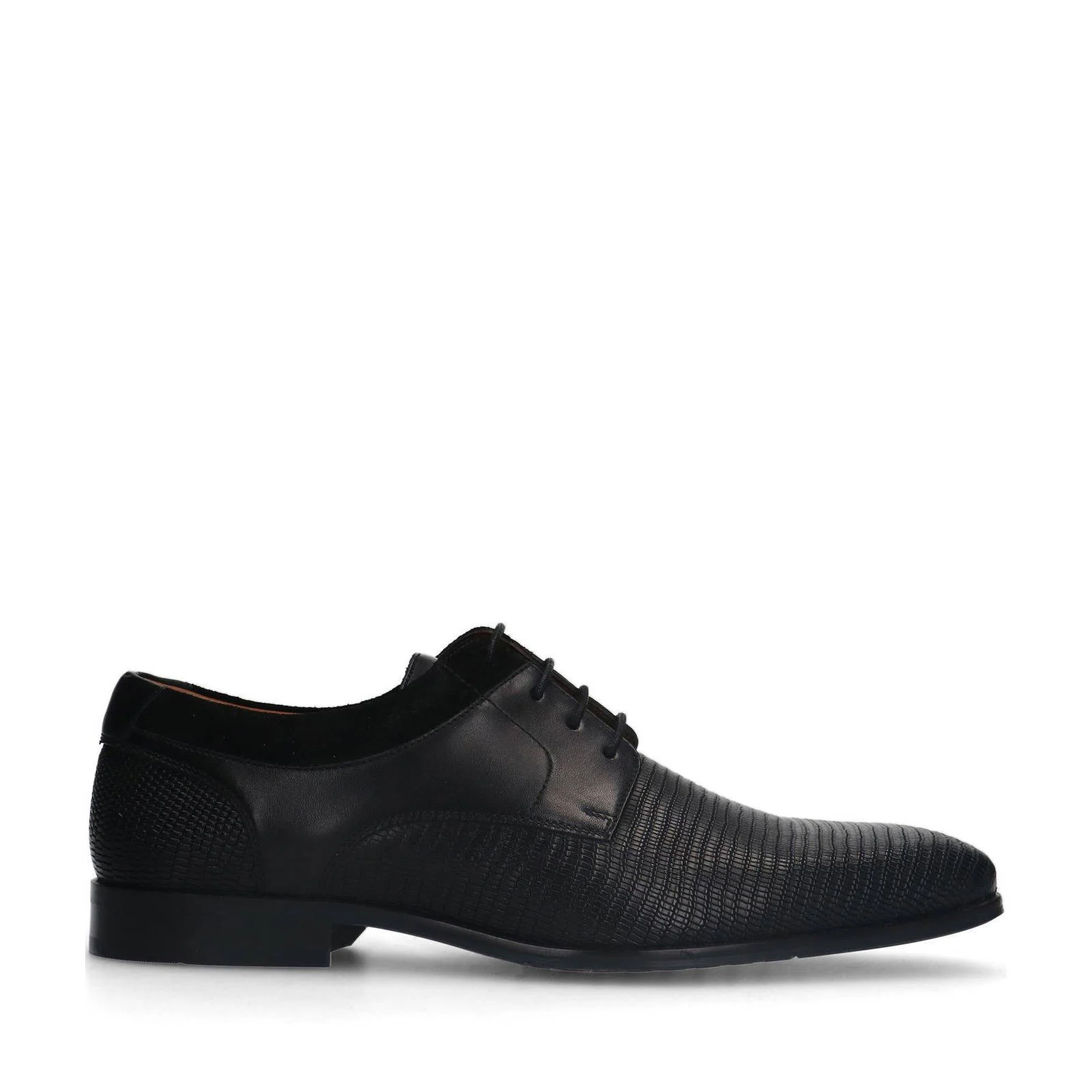 Manfield leren veterschoenen zwart