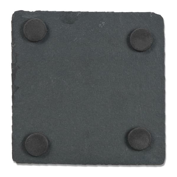 sett med 10 underlegg i skifer 10x10 cm