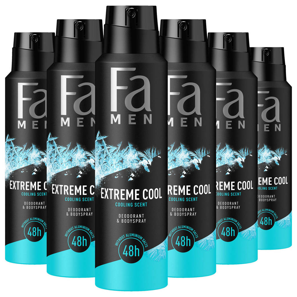 Fijne deo voor mooie prijsMen Extreme Cool deodorant spray - 6 x 150 ml - voordeelverpakking