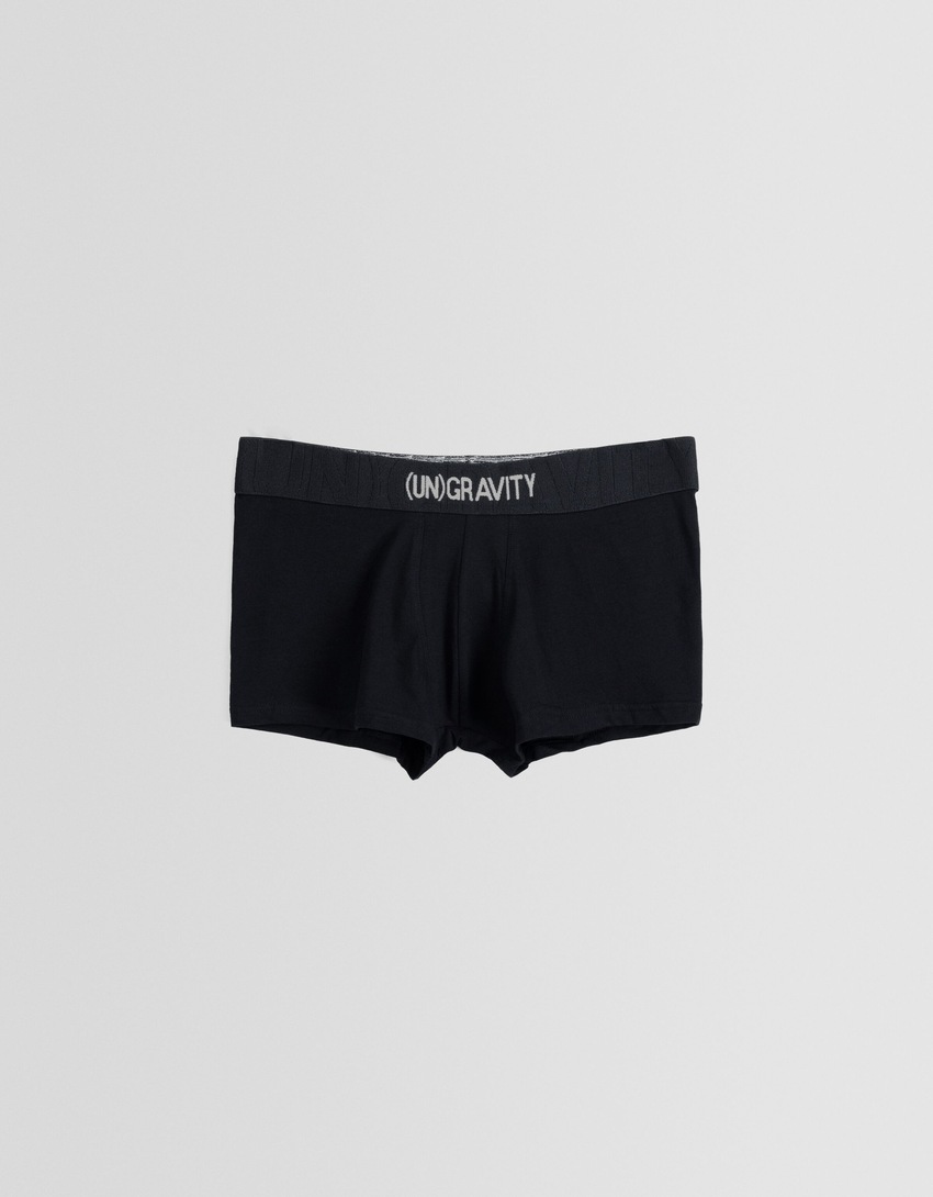 Conjunto de 3 cuecas boxer com slogan