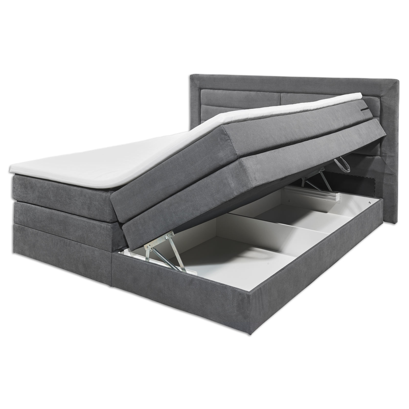 Boxspringbett - grau - H2 - 180x200 cm