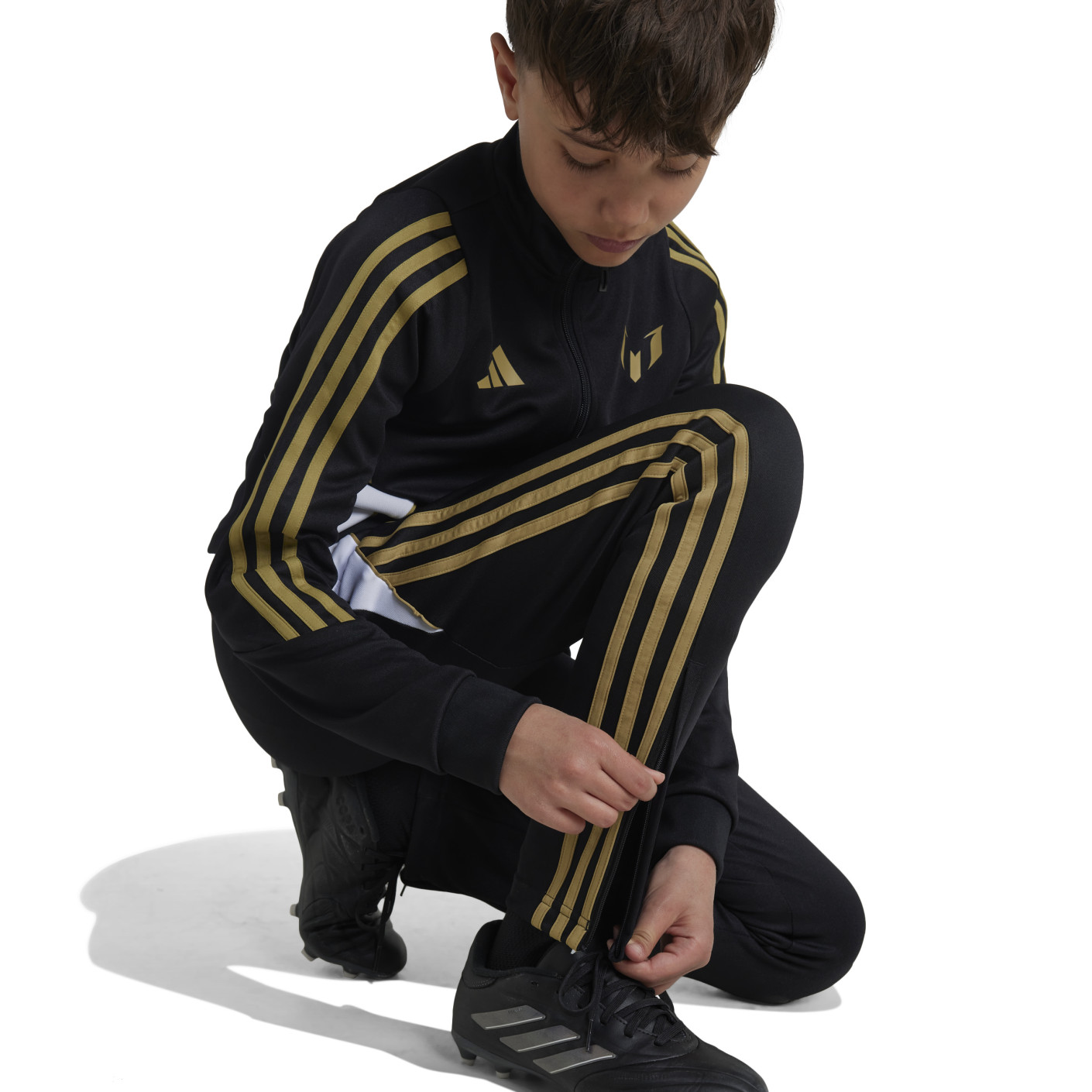 Adidas Messi Trainingsbroek Kids Zwart Wit Goud