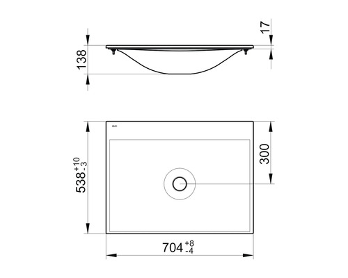 KEUCO wastafelmeubel Edition 11 70,4 x 53,8 cm glanzend wit 31140310700