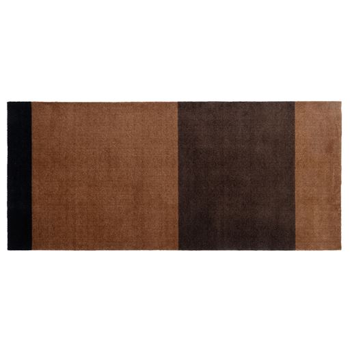 Tica Copenhagen Stripe Horisontal Gulvtæppe, Cognac/Dark Brown/Black , 90x200 cm