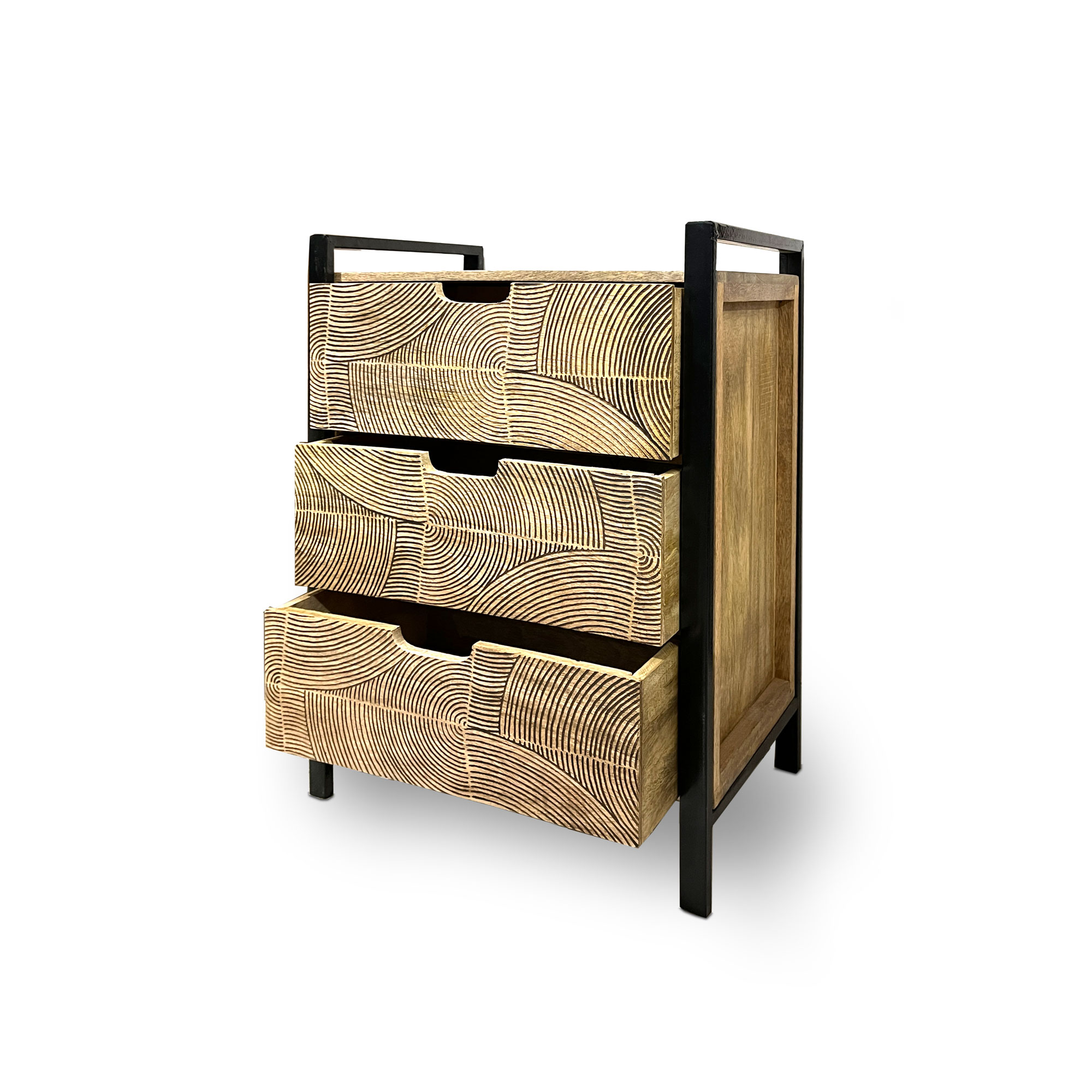 Kommode 'Claire' mit 3 Schubladen, Mangoholz, H 59 cm, B 47 cm, L 29 cm von fischer's lagerhaus