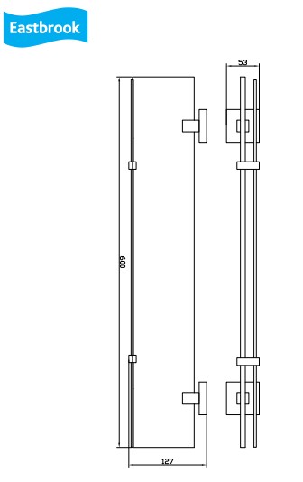 Eastbrook Rimini messing glazen planchet met rand chroom